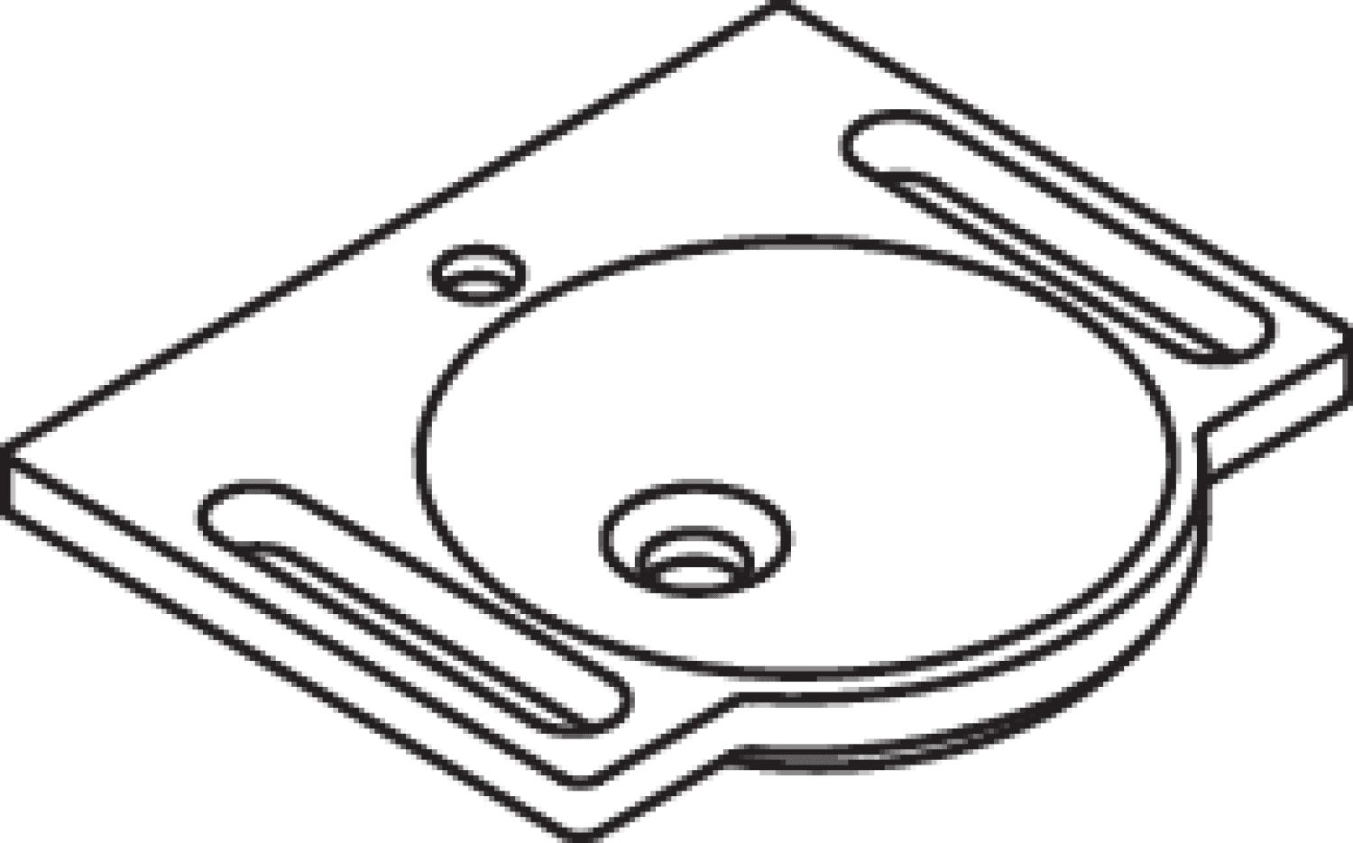 HEWI Waschtisch, B:450mm, T:400mm, alpinweiß, ohne Überlauf, 1 HL
