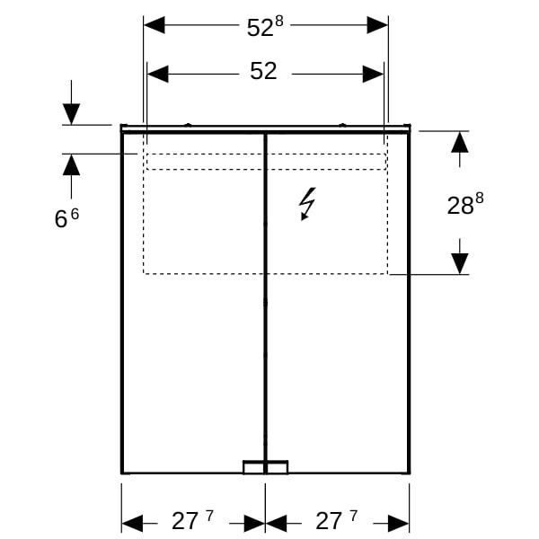 Geberit Option Basic Spiegelschrank m. Beleuchtung 2 Türen 55x67,7x18cm weiß