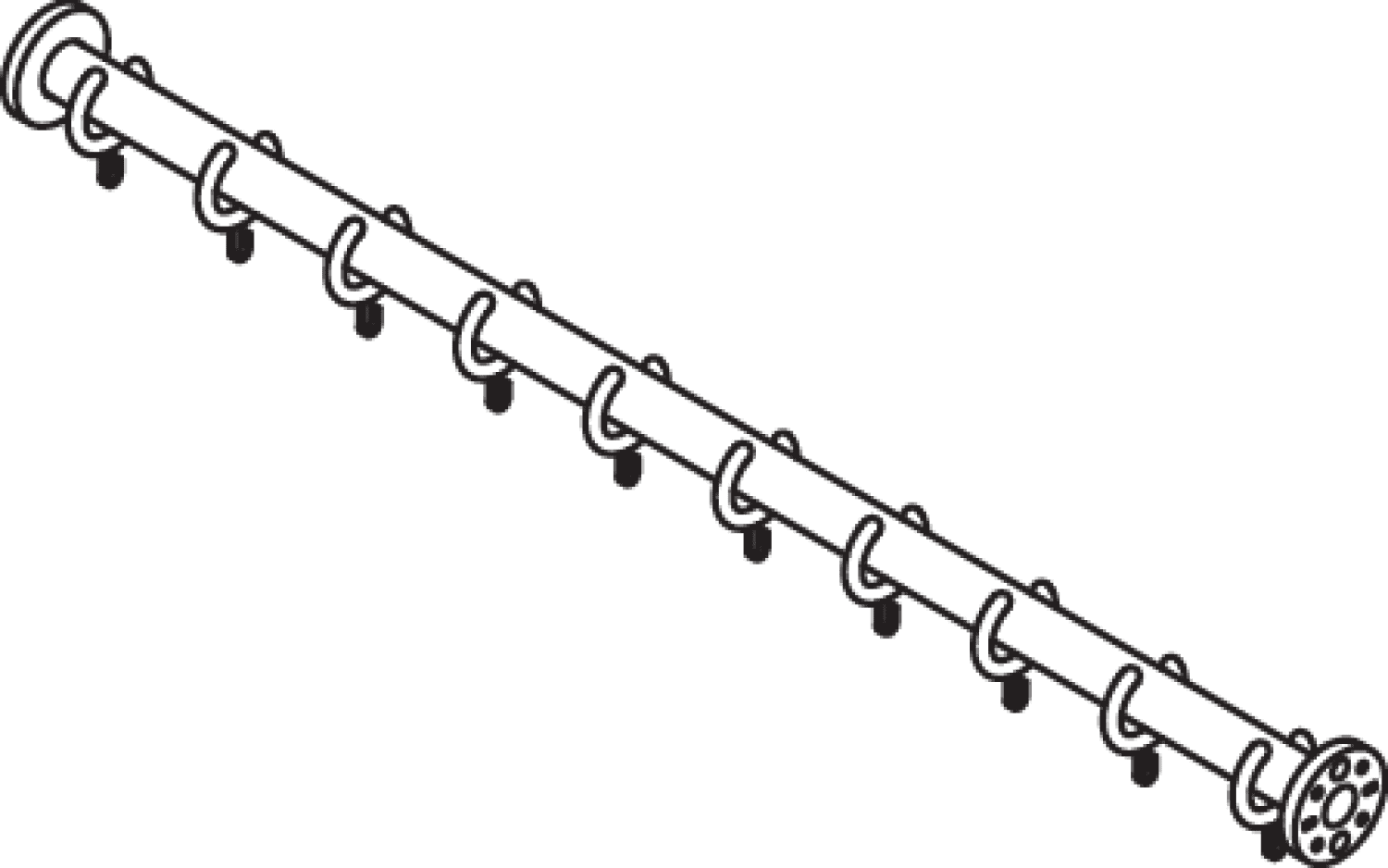 HEWI Vorhangstange Ser 801, d:33, L:1000mm, mit 10 Ringen reinweiß