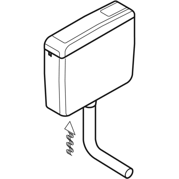 Geberit AP127 AP-Spülkasten, Spül-Stopp-Sp tiefh. WA unten links, weiß-alpin