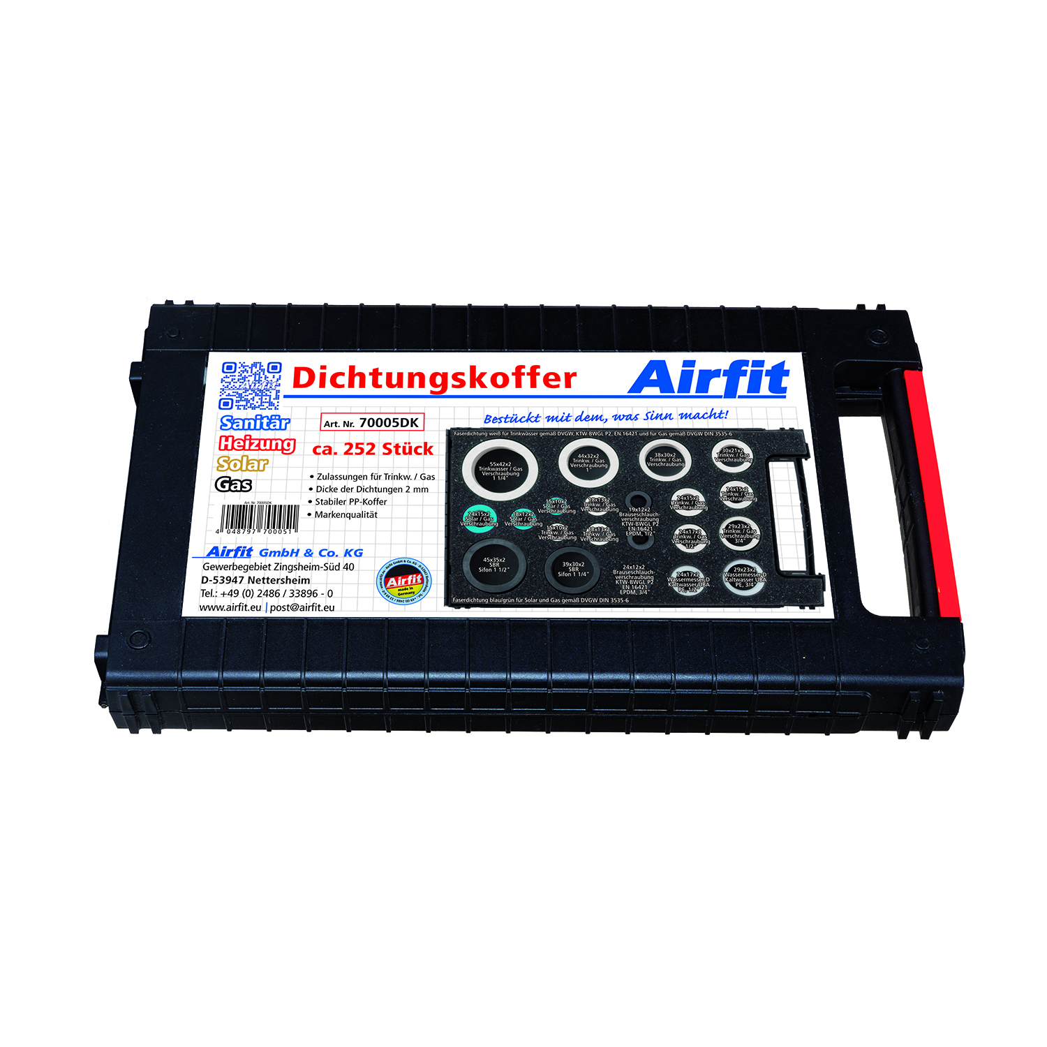 airfit Universal-Dichtungskoffer für Sanitär, Heizung, Solar, Gas