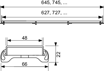 TECEdrainline Designrost "steel" Edelst. schw. matt besch. für Duschrinne, 900 mm