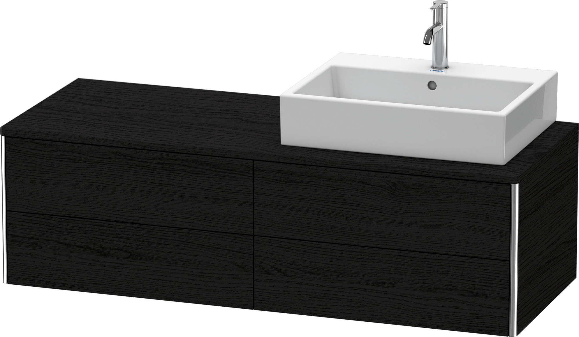 Duravit WTU XSquare, 4 SK, wandh, Becken re 400x1400x548mm, Eiche Schwarz,