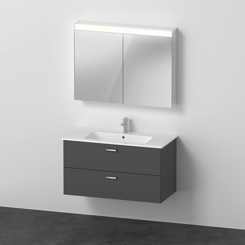 DU XBase Möbel-Set 1030x490mm, WT,WTU m. Schubk.2, Spiegelschr., Graphit Matt