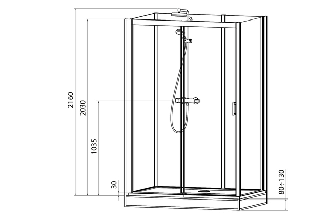 Roth Komplettdusche Vinata Spirit Eck Hoch weiß 1160x877 ESG klar