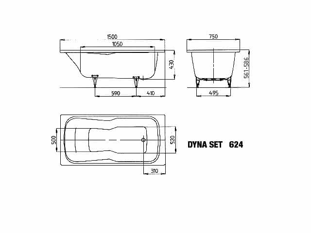 KA BW DYNA SET Mod.624,1500x750mm, pergamon,Perl-Effekt