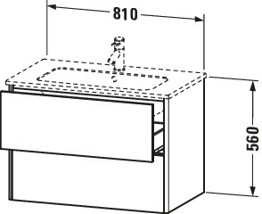 Duravit WT-Unterbau XSquare,2 Schubk.,für ME 560x810x478mm, Betongrau Matt