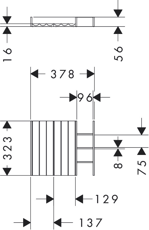 Hansgrohe Schubkasteninnenein.Set IntraStoris  320 WTU 780/475,780/550,1575/550,1SK NBD
