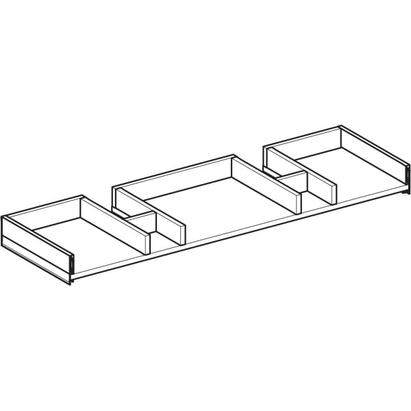 Geberit Obere Schublade o. Kappen, Front, Auszugsschienen, zu WTU, eckig, B: 120cm