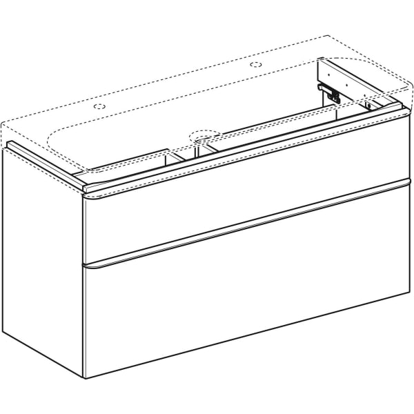 Geberit Smyle US für WT, eckig, m. 2 Schubl. 118,4x61,7x47cm, lava