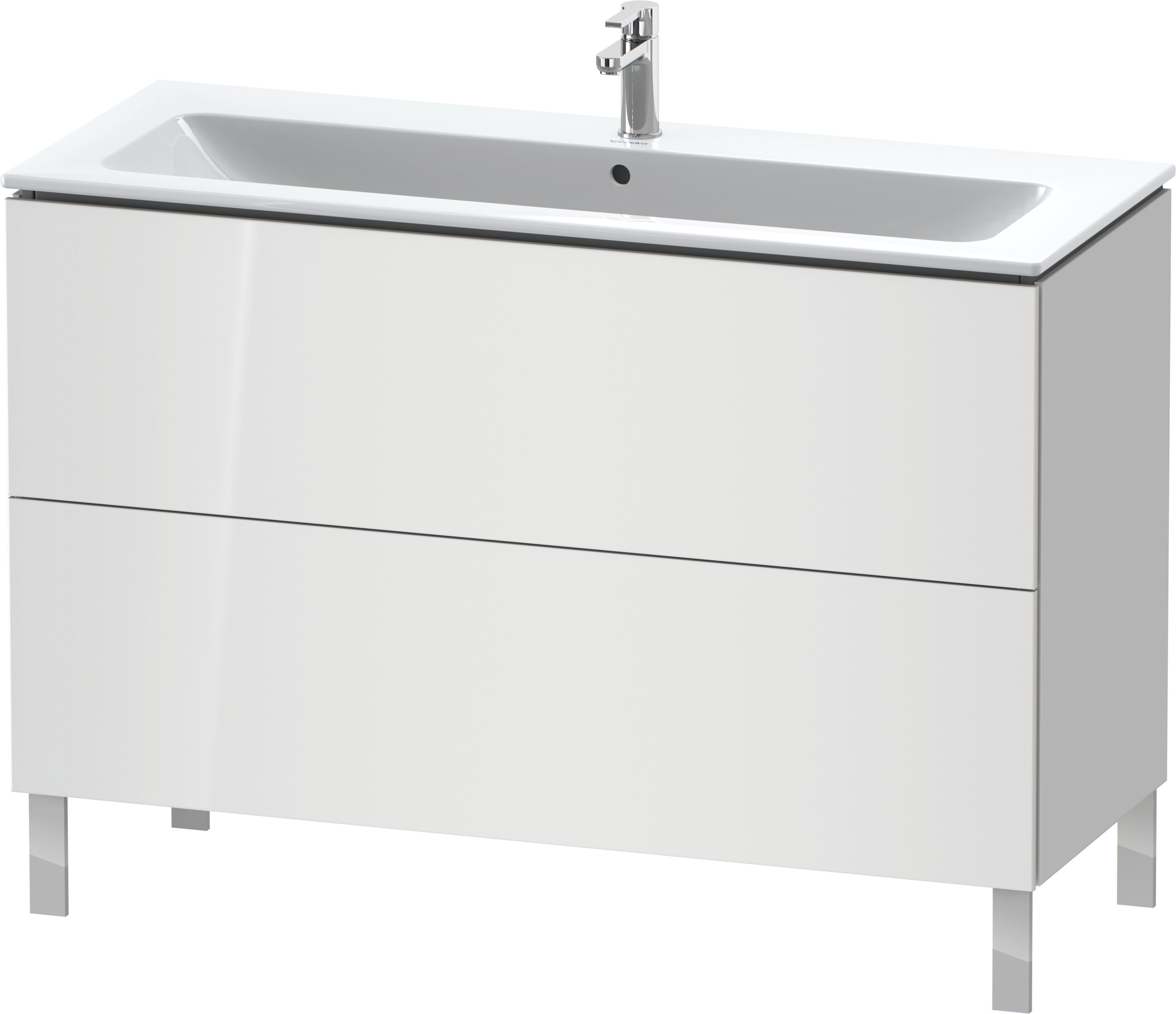 Duravit WTU stehend L-Cube 481x1220x704mm 2 Auszüge, f.233612, weiss hochglanz