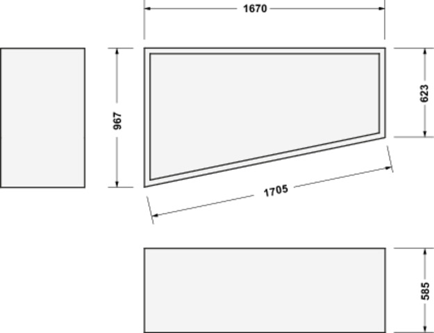 Duravit Wannenträger f.#700508 Duravit No.1 Badewanne 1700x1000mm, Ecke links