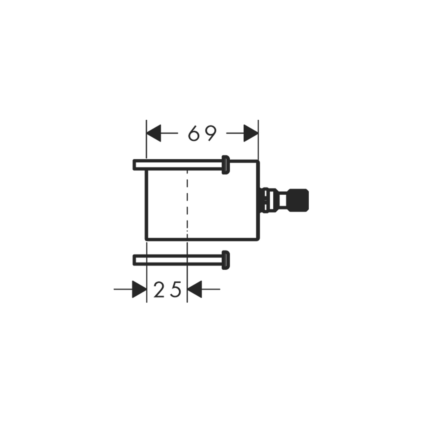 Hansgrohe Verlängerung Axor Starck Organic F-Set Thermostat UP 12x12 chrom Hansgrohe Verlängerung Axor Starck Organic F-Set Thermostat UP 12x12 chrom
