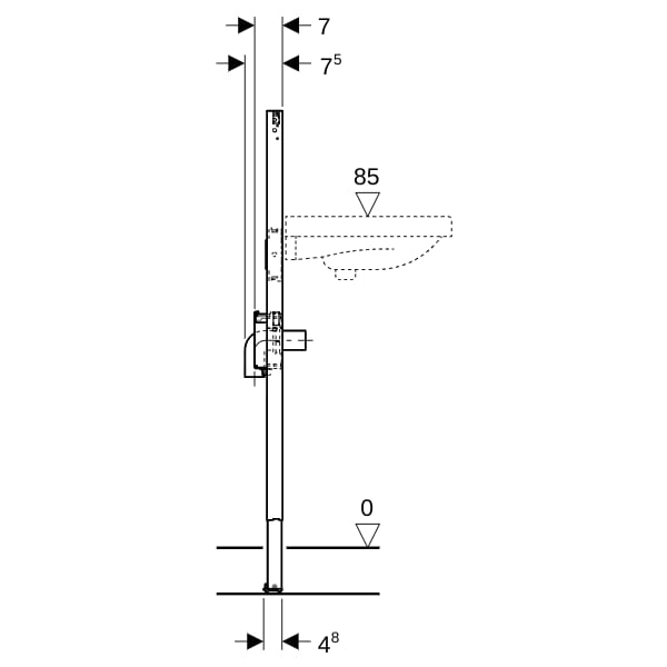 Geberit Duofix Element f. WT, 112 cm elektr. Standarmatur mit UP-Funktionsbox