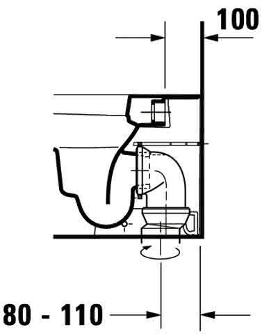 DU Stand-WC Happy D.2 570 mm Tiefspüler, Abg.waagr., BTW, weiß