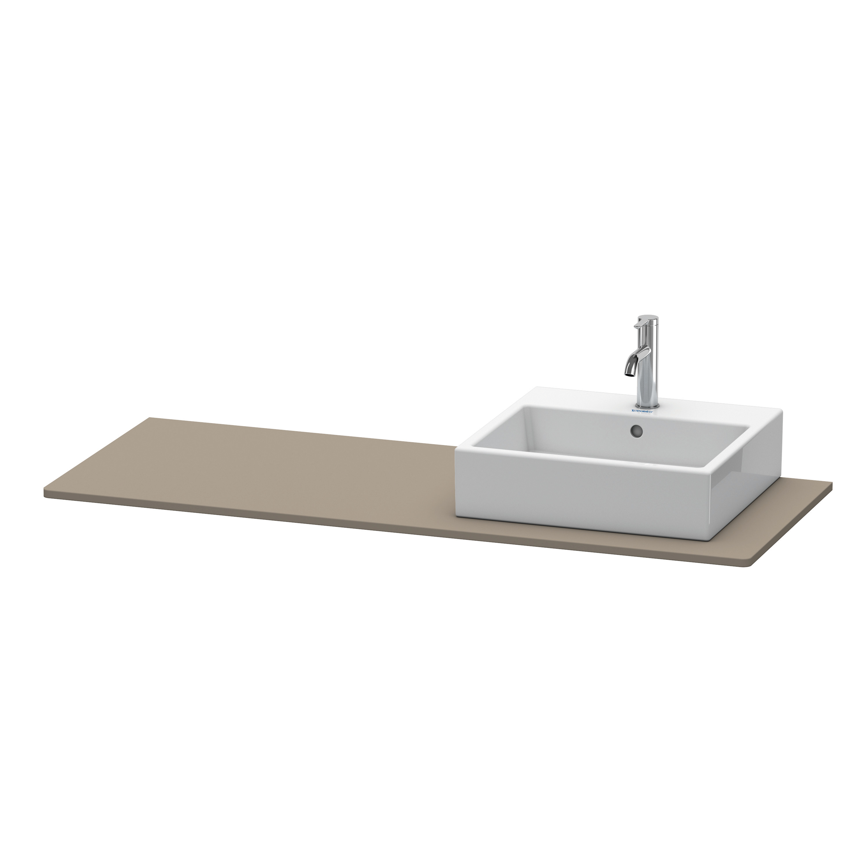 Duravit Konsole XSquare 16x1400x550mm mit 1 Ausschn., Flannel Grey Seidenmatt