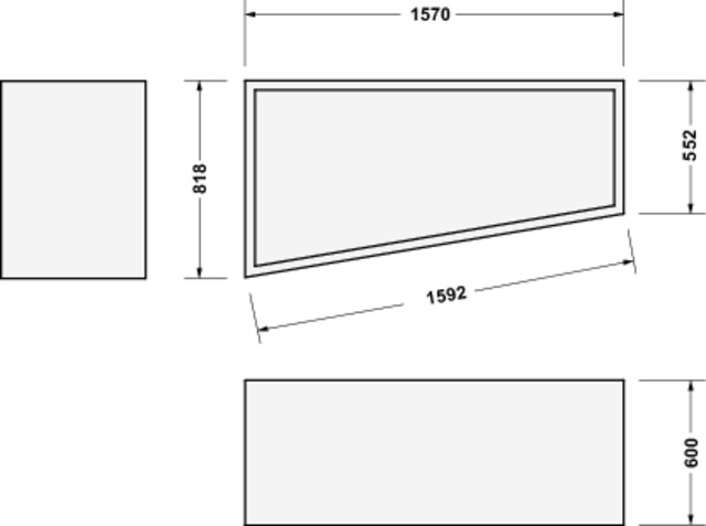 DU Wannenträger f.#700506 Duravit No.1 Badewanne 1600x850mm, Ecke linkss