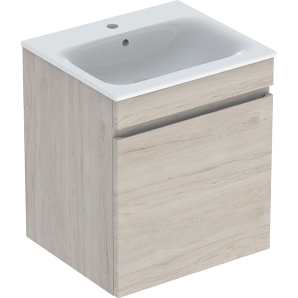 Geberit Renova Plan Set MWT m. US, 1 Schubl. 55x62,2x48cm, Nussbaum hi hell/KeraTect