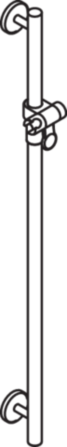 HEWI Br.H.Stg. mit Br.H., anthrazitgrau, L:900,d:33, Kst., chromoptisch besch.
