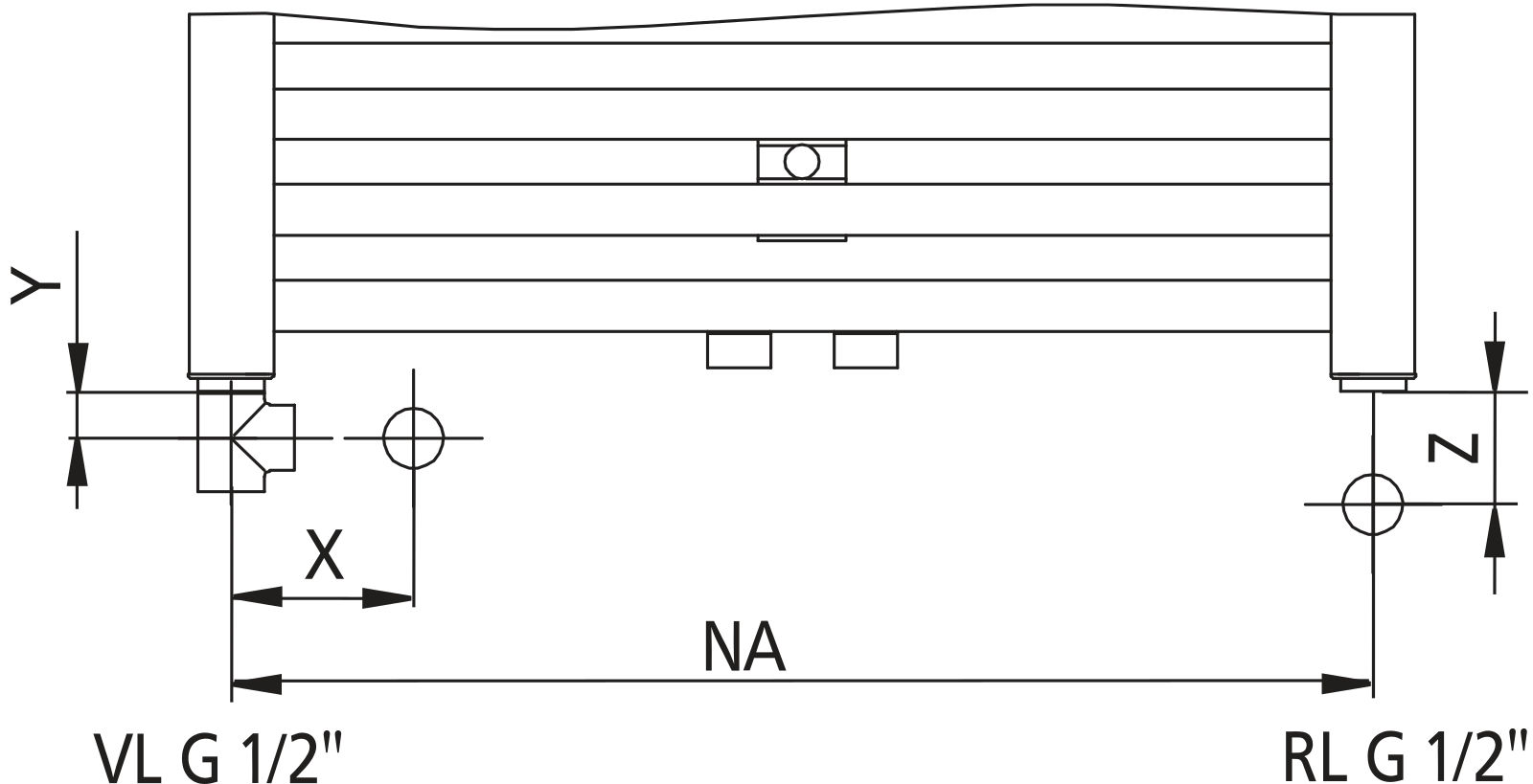 Kermi Duett BH 1492 x 74 x 484 mm QN 1020 RAL 9016 SG