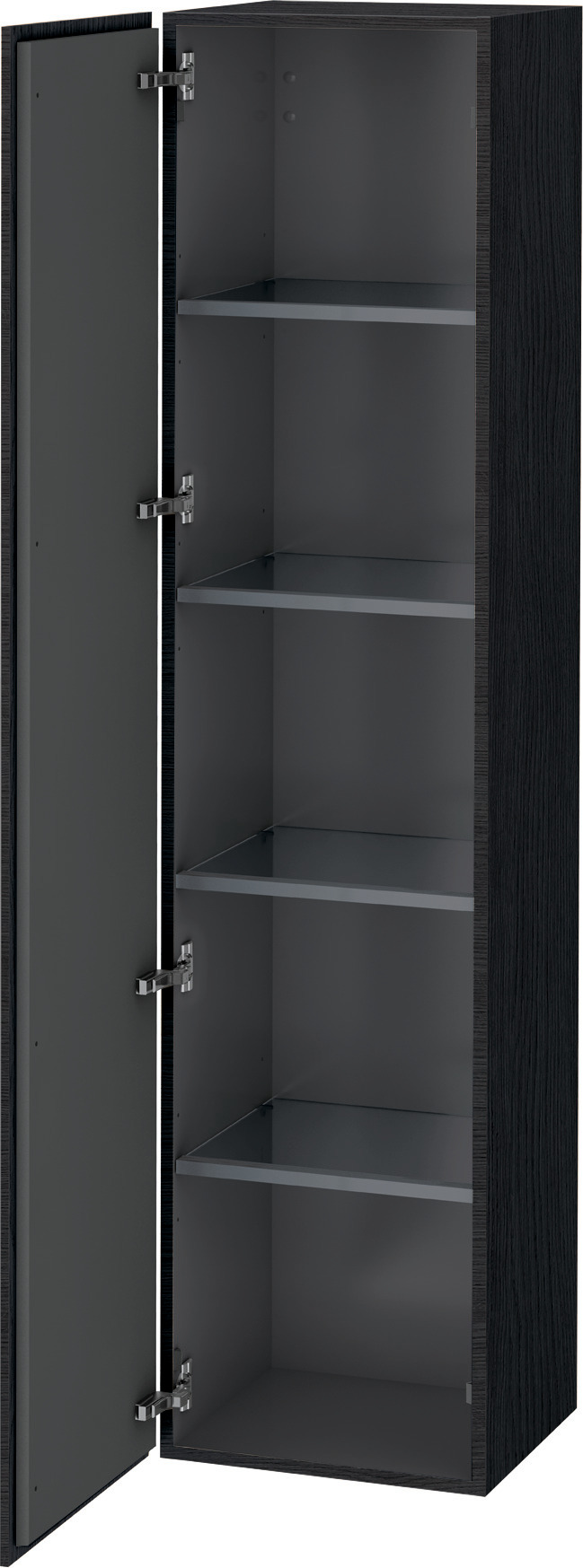 Duravit Hochschrank L-Cube 363x400x1760mm 1 Tür, TA li., Eiche Schwarz