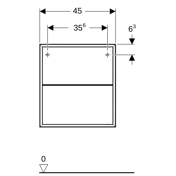 Geberit ONE Seitenelement 45x47x49,2cm, weiß hgl.