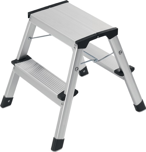 Klapptritt Stufen 2 Plattform-H.400mm Alu.m.Anti-Rutsch-Riffelung HAILO Klapptritt Stufen 2 Plattform-H.400mm Alu.m.Anti-Rutsch-Riffelung HAILO