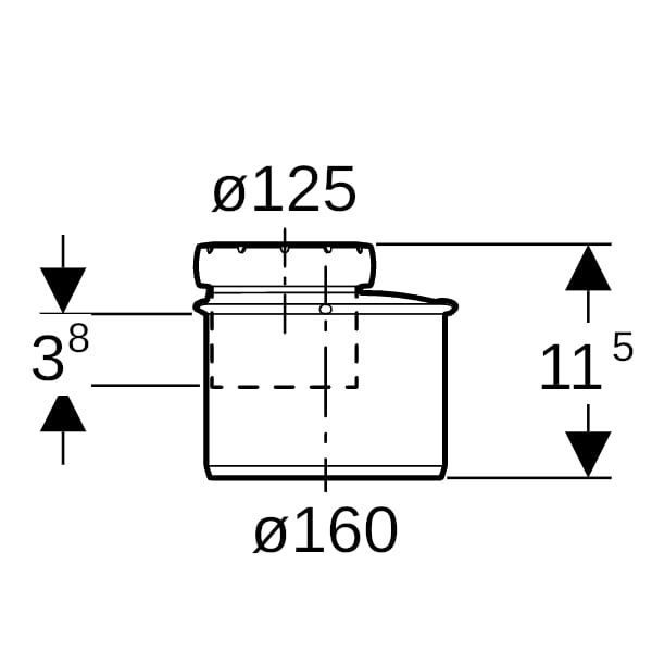 Geberit Silent-Pro Reduktion exzentrisch d160/125