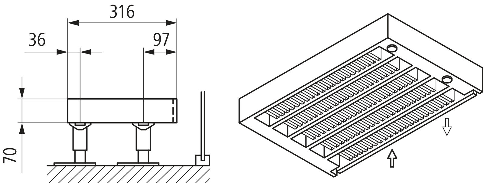Kermi Kon m. Str. Typ55 BH280x316x2200 QN6314, weiß, 6bar, o. Abd., AB Uni.