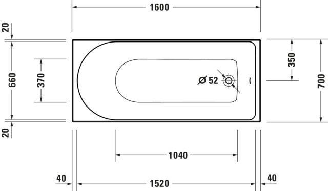 DU D-Neo BW 1600x700,Einbauversion Rückenschr. 1 Pos.Variabel, Weiß