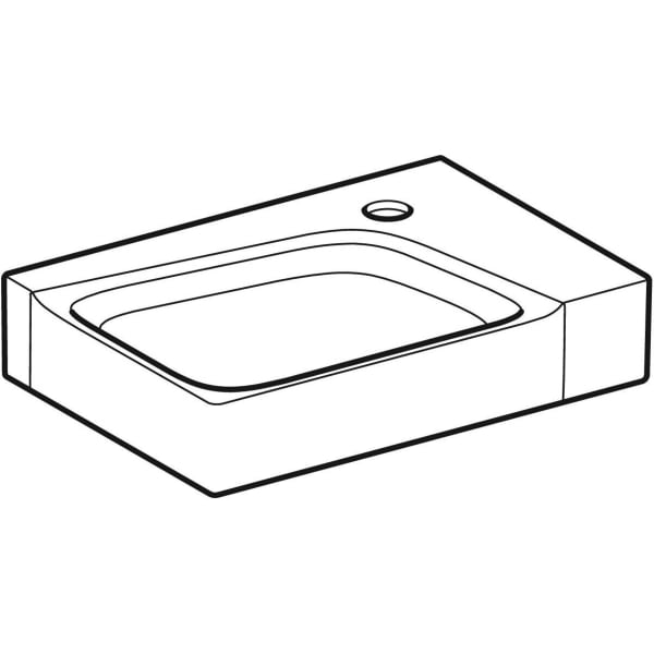 Geberit Xeno2 Handwaschbecken, 40x28cm Hahnloch rechts, o. Ül., weiß, KeraTect