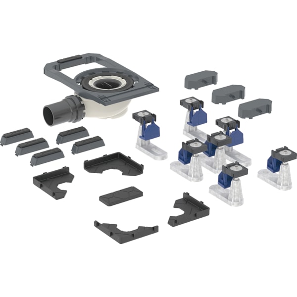 Geberit DW-Abl. mit 7 Füßen f. CleanFloor30 Duschfläsche integriert, Siphonhöhe 50mm