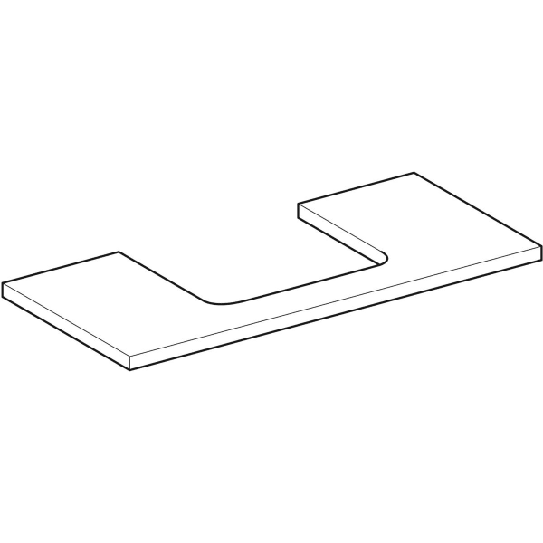 Geberit ONE WT-Platte, Ausschnitt mi. für AWT 105x3x47cm, greige matt