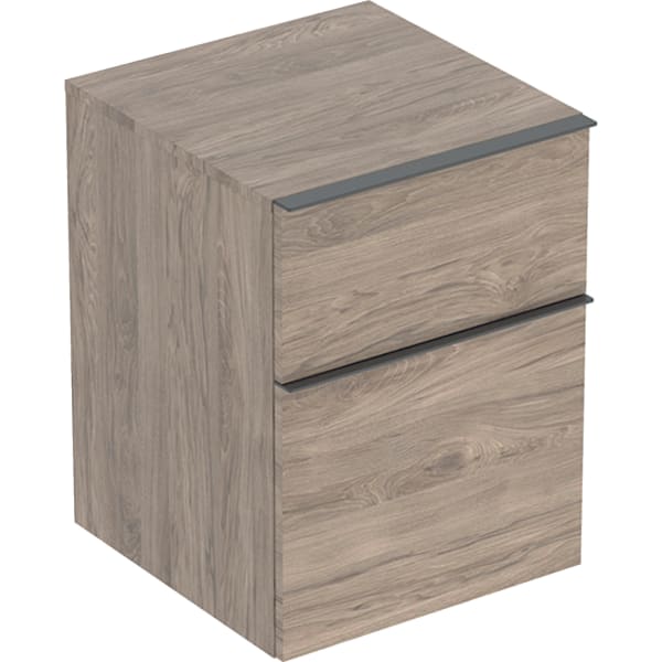 Geberit iCon Seitenschrank, 2 Schubladen 45x60x47,6cm, Nussbaum hickory/Gr. Lava Geberit iCon Seitenschrank, 2 Schubladen 45x60x47,6cm, Nussbaum hickory/Gr. Lava