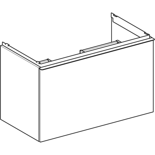 Geberit Acanto US für WT B:90cm, 1 Schubl. 1 i.Schubl., lava matt/Glas lava