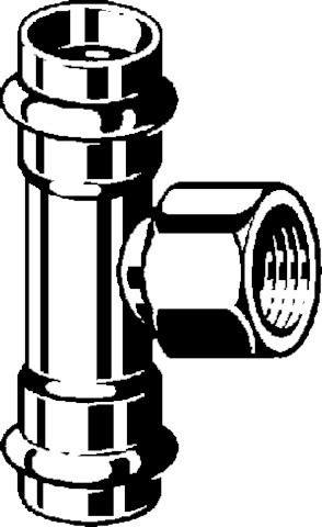 Viega T-Stück mit SC Prestabo 1117.2 in 22mm x Rp1/2 x 22mm Stahl verzinkt