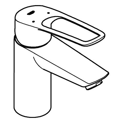 GROHE EH-WT-Batterie Eurosmart 23980_3 S-Size offener Hebel PO-Ablaufgrt. chrom