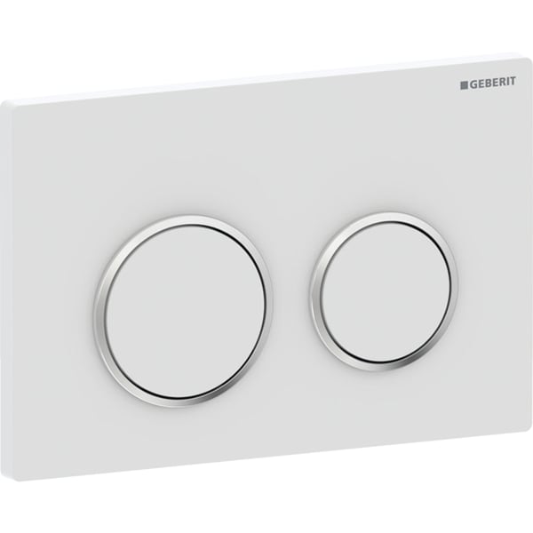 Geberit Omega20BetPl., rund, für 2-Mengen-Sp. weiß matt, Etc /chrom glänzend