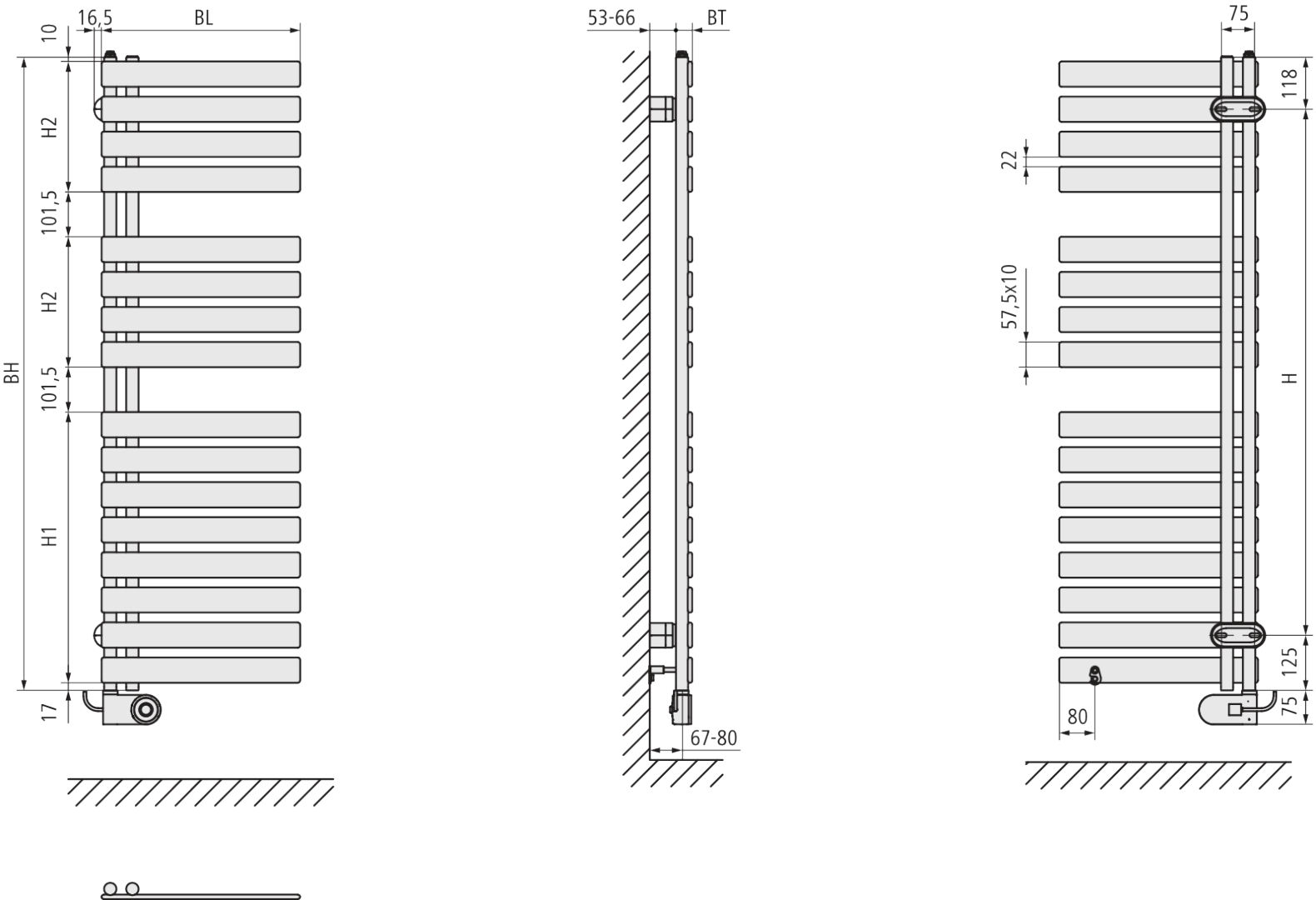 Kermi Credo Half flat-E,1800x600x37 max.P800,RAL9016,WRX RAL9003/WEI,li,SKI
