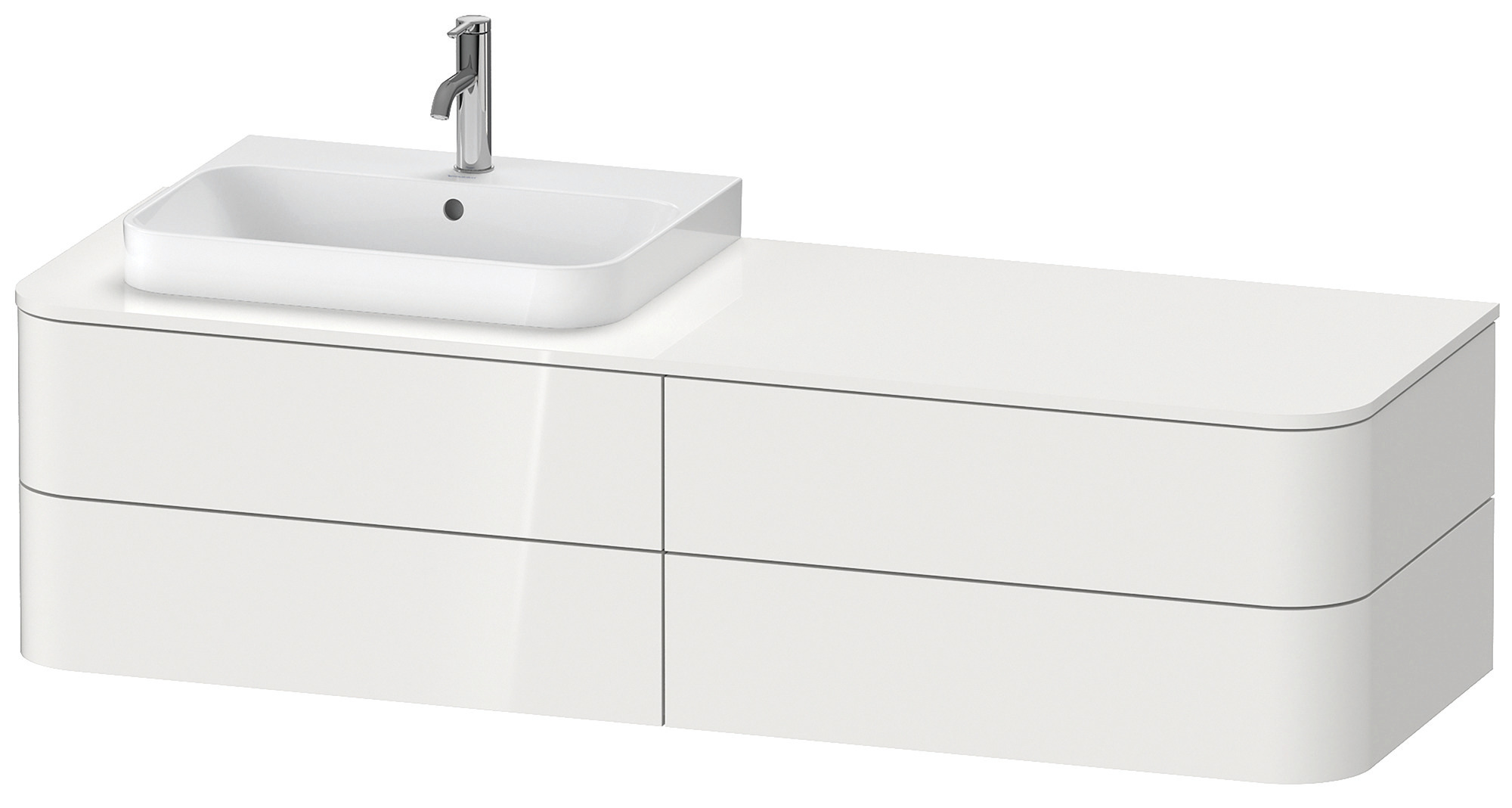 Duravit WTU HappyD2+ wandh.,408x1600x550mm 4SK.,BP l.,medit. eiche f.ASB ohne ES