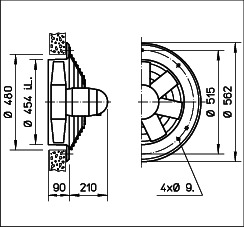 Helios HWW 450/4 Axialventilator 1-PH, Regelbar