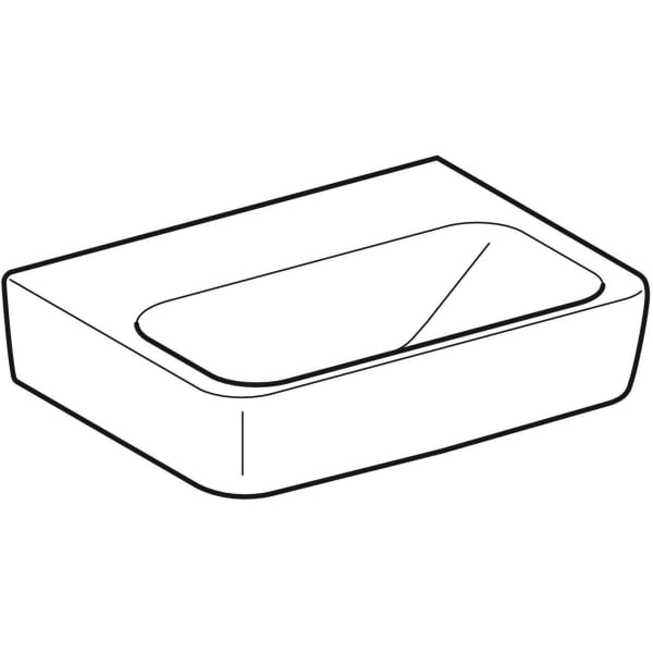 Geberit Renova Plan Handwaschbecken, 45x34cm o. Hl., o. Ül., weiß, KeraTect