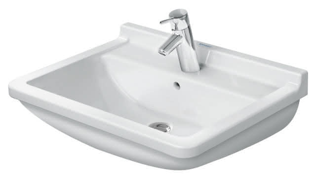 DU Waschtisch Starck 3 600 mm mit ÜL, mit HLB, 1 HL, weiß