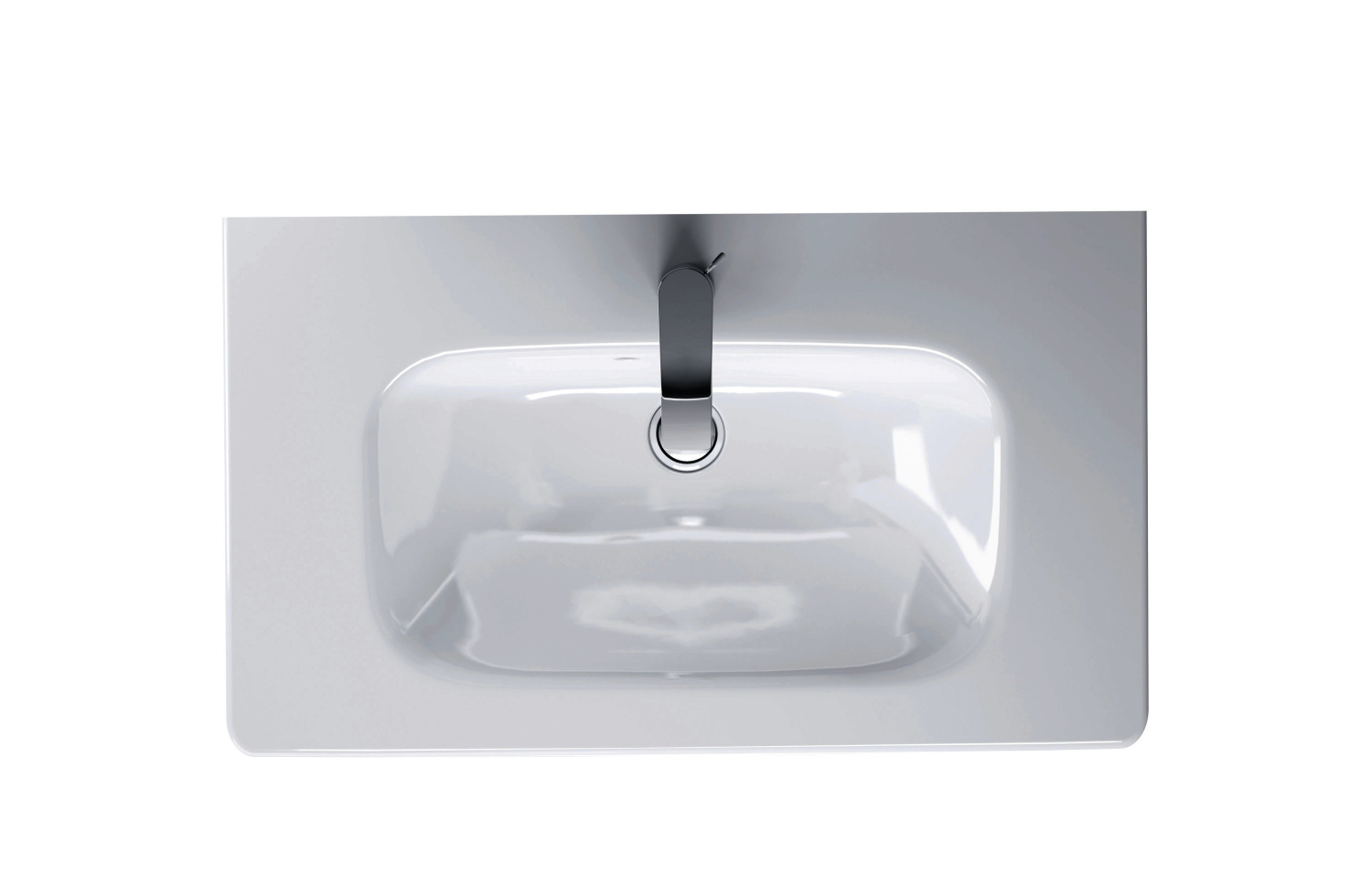 DU Möbelwaschtisch DuraStyle 785 mm mit ÜL, mit HLB, 1 HL, weiß