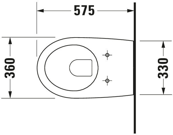 DU Wand-WC Architec 575 mm Tiefspüler, Durafix, weiß