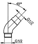 KEUCO Brausebogen Arm.-Zub. 59994, brausenseit. verdrehgesichert, verchromt