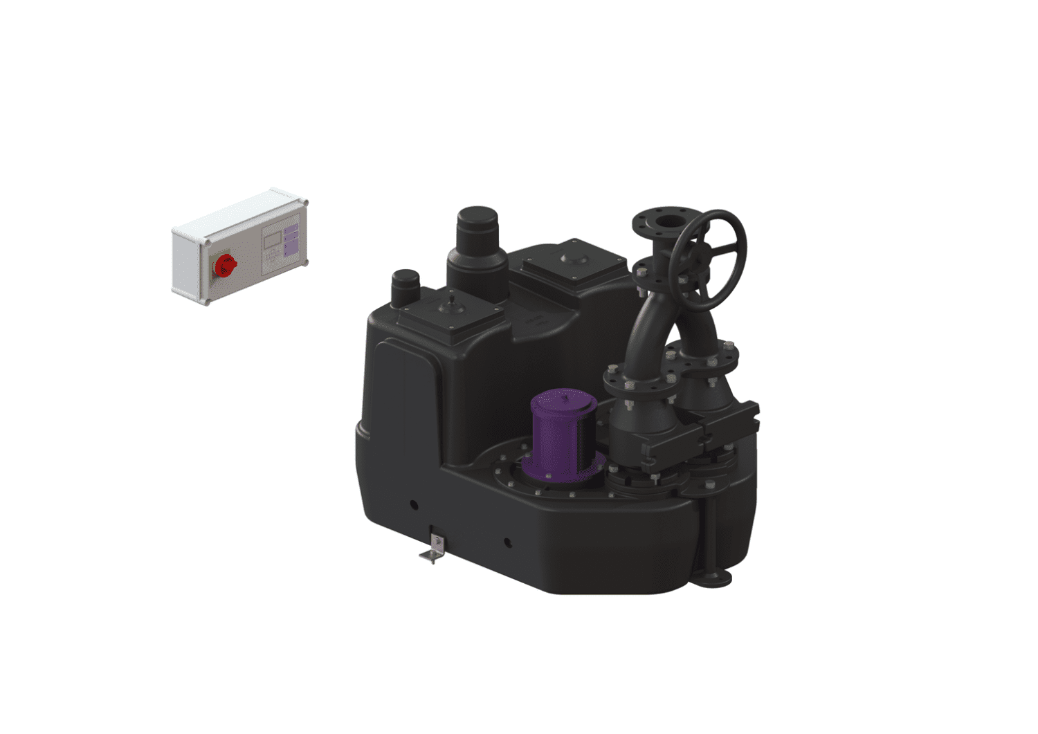 KESSEL-Hebeanlage Aqualift F XL 200 l Duo, SPF 3000-S1, Gussschieber