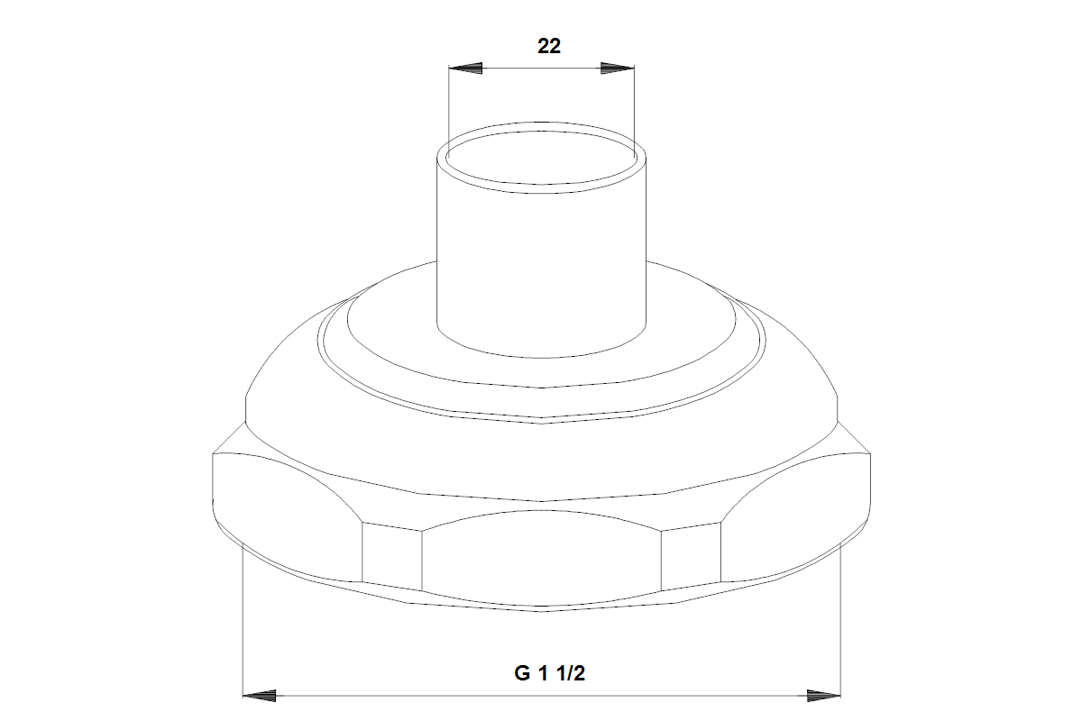 GRUNDFOS Mechanisches Zubehör Lötstutzensatz D22 MS G11/2in m.Dich.