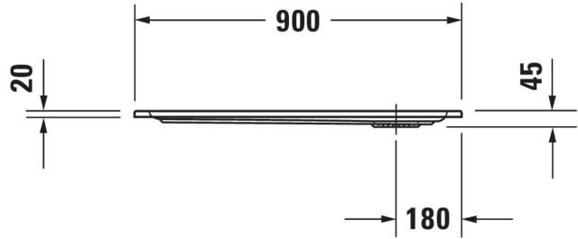 DU Starck Slimline Duschwanne, Quadratisch, 900x900x45 mm, Weiß, Sanitä