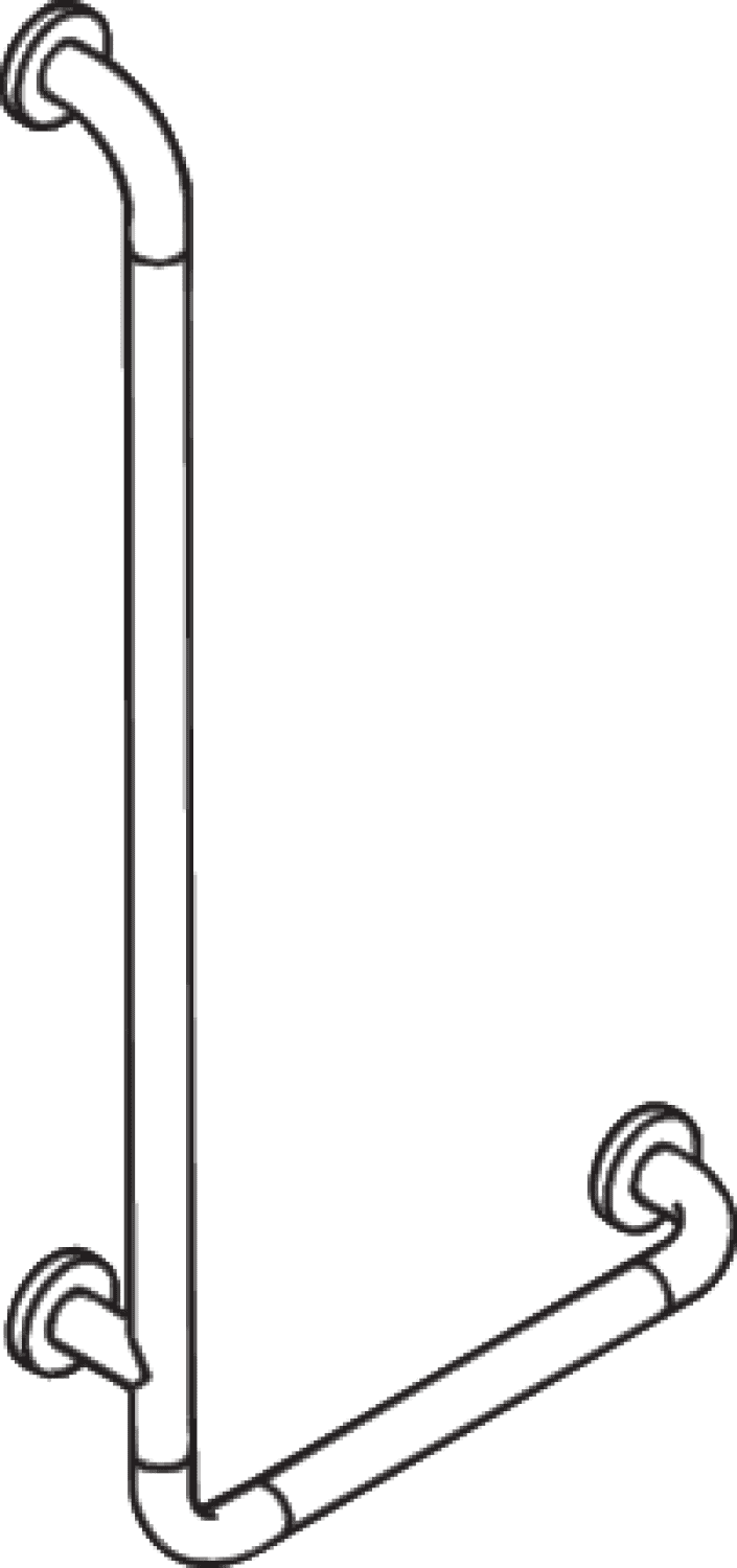 HEWI Winkelgriff Ser 801, d:33, AM:900mm, W:400mm anthrazitgrau